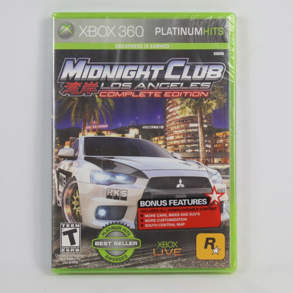 Midnight Club Los Angeles Complete Edition Platinum Hits New Sealed for Xbox 360